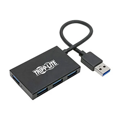 Tripp Lite USB 3.0 SuperSpeed Slim Hub, 5 Gbps - 4 USB-A Ports, Portable, Aluminum (u360-004-4a-al)