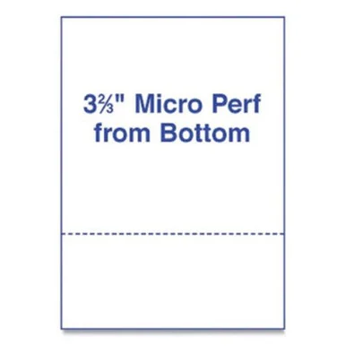 Alliance 30044 Perforated And Punched Laser Cut Sheets, Micro-perforated 3.67" From Bottom, 24 Lb, 8.5 X 11, White, 500/ream