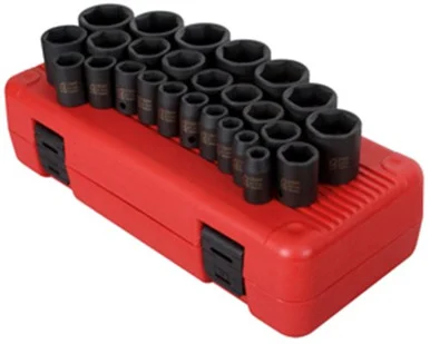 Sunex 2645 Tools 26-piece 1/2 In. Drive Metric Impact Socket Set