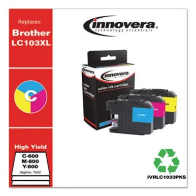 Innovera IVRLC1033PKS Compatible Cyan/magenta/yellow High-yield Ink, Replacement For Brother Lc1033pks, 600 Page-yield