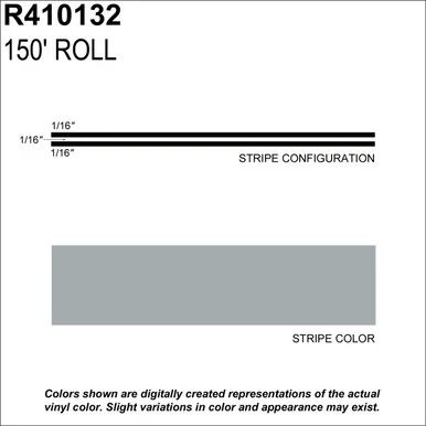 Sharpline Converting Inc R410132 Ms, 3/16" X 150'; Pewter Metallic - Prostripe