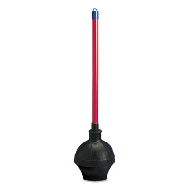 Boardwalk BWK09201 Toilet Plunger, 18" Plastic Handle W/ 5 5/8" Dia Bowl, Red/black, 6/carton