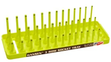 Hansen Global 14083 Hv Yellow 1/4" Dr. Metric 3 Row Multi Length Socket Holder