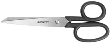 Westcott All-purpose Lightweight Straight Scissor - 3.31" Cutting Length - 7" Overall Length - Straight - Stainless Steel, Plastic - Black (19017)
