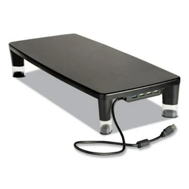 3m MS100B Monitor Stand Ms100b, 21.6 X 9.4 X 2.7 To 3.9, Black/clear, Supports 33 Lb