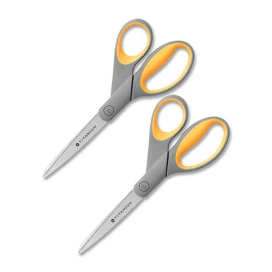 Westcott Titanium Bonded Scissors - 8" Overall Length - Pointed - Straight-left/right - Gray (ACM13901)