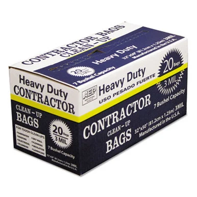 Webster 186470 Heavy-duty Contractor Clean-up Bags, 60 Gal, 3 Mil, 32" X 50", Black, 20/carton