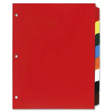 Sparco Non-insertable Poly Index - Blank - 8.50" X 11" - 8 / Set - Multicolor Tab (SPR01810)