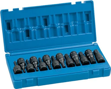 Grey Pneumatic 1298HC 13 Piece 3/8" Drive Fractional And Metric Hex Driver Impact Socket Set