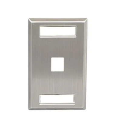 ICC Station ID Stainless Steel Faceplate with 1 Port for EZ/HD Style in Single Gang (ic107s01ss)