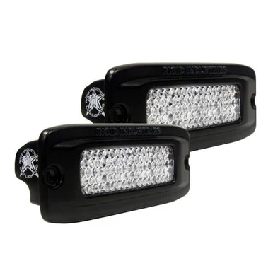 RIGID INDUSTRIES RIGID Back-Up Kit, Includes 2 SR-Q Series PRO Flood Diffused, Flush Mount 980033