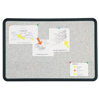 Quartet Contour Contoured Granite Tackboard - 24" Height X 36" Width - Gray Foam Board Surface (QRT699370)