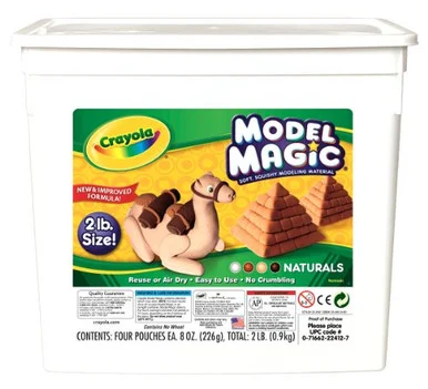 Crayola Model Magic 2 Lb. Resealable Bucket - Natural Colors - Terra Cotta, White, Bisque, Earth Tone (232412)