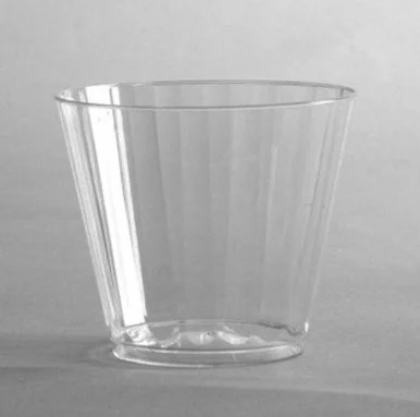 WNA Inc CCR9240 Classic Crystal Plastic Rocks Tumblers, 9 Oz., Clear, Fluted, Squat, 12/pack