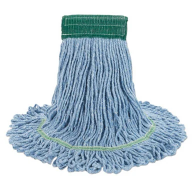Boardwalk BWK502BLCT Super Loop Wet Mop Head, Cotton/synthetic Fiber, 5" Headband, Medium Size, Blue, 12/carton