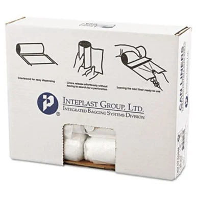 Integrated Bagging Systems S242408N High-density Can Liner, 24 X 24, 10gal, 8mic, Clear, 50/roll, 20 Rolls/carton