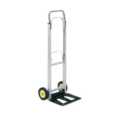 Safco Hideaway Compact Hand Truck - Folding Handle - 250 Lb Capacity - 2 X 6" Caster - Steel, Aluminum - 15.5" X 16.5" X 43.5" - Silver (SAF4061)