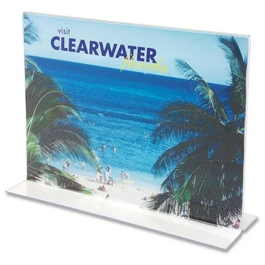 Deflect-o Classic Image Standup Sign Holder - 11" Width8.50" Height Holding Size - Plastic - Clear (DEF69301)
