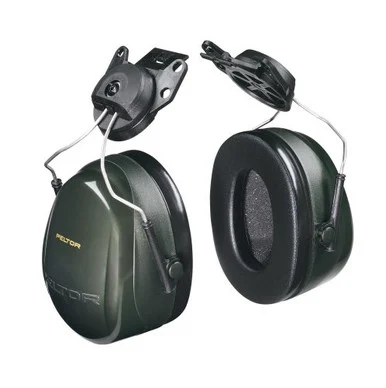 Peltor Optime Earmuff Cap-mount Headset - Stainless Steel, Foam, Abs Plastic Headband - 1each - Black (h7p3e)
