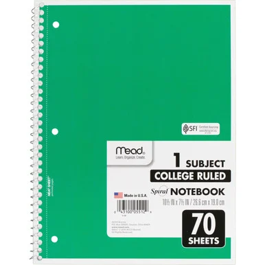 Mead One-subject Spiral Notebook (05512bd)