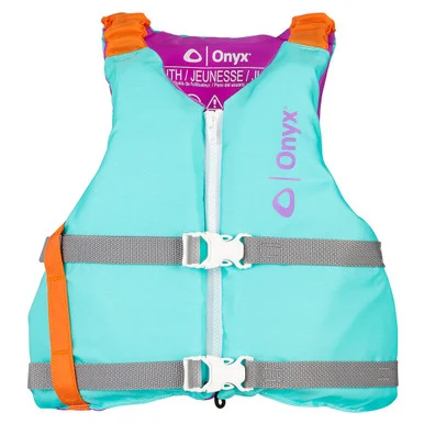 Absolute Outdoor 121900-505-002-21 Onyx Youth Universal Paddle Vest - Aqua