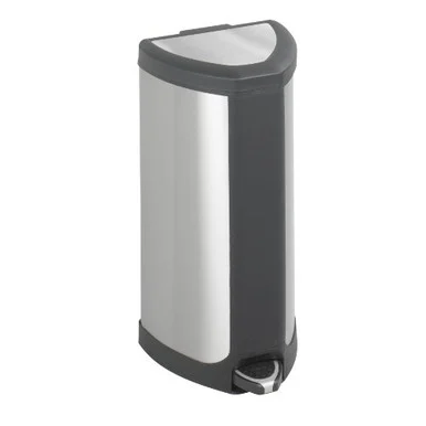 Safco Step-on Waste Receptacle - 4 Gal Capacity - 20.5" Height X 10.8" Width X 10.8" Depth - Steel - Stainless Steel (9685SS)