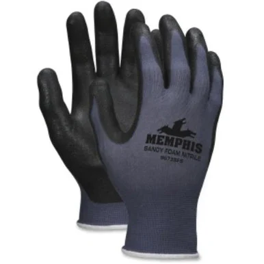 Memphis Shell Lined Protective Gloves - Gray, Black, White - Nylon, Foam, Nitrile - Knit Wrist, Knitted Cuff, Comfortable - 12/dozen (crw9673s)
