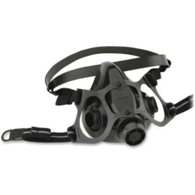 North 7700 Series Half Mask - Largesilicone, Woven Strap - 1 Each - Black (770030l)