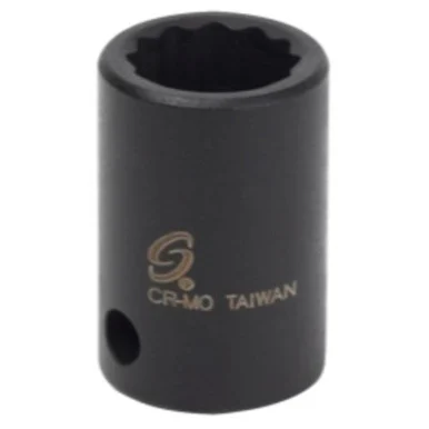 Sunex Tools 3/8" Dr. 12 Pt. 3/8" Impact Socket - Black - Chrome Moly Steel (312z)