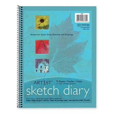 Pacon Art1st Sketch Diary - 70 Sheet - 94 G/m - Letter 8.50" X 11" - 1 / Each - White Paper (4794)