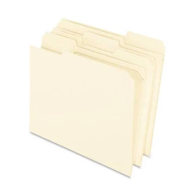 Pendaflex File Folder - Letter - 8.50" X 11" - 0.75" Expansion - 1/3 Tab Cut - Assorted Position Tab Location - 11 Pt. - Manila - Manila - 100 / Box (R75213)
