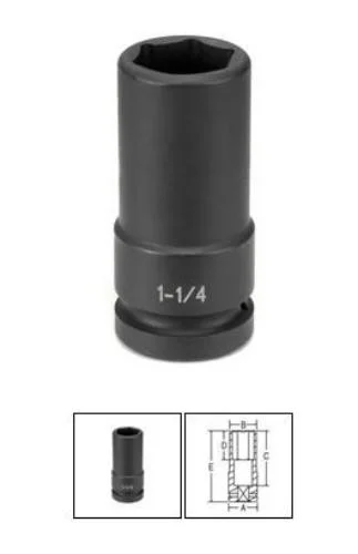 Grey Pneumatic 4048DT Extra Deep And Thin Impact Socket 1 In. Drive X 1-1/2 In.