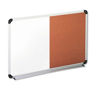 Universal Office Products UNV43743 Cork/dry Erase Board, Melamine, 36 X 24, Black/gray, Aluminum/plastic Frame