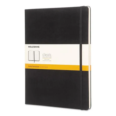Moleskine Group 323067 Classic Colored Hardcover Notebook, Narrow Rule, Black, 10 X 7.5, 192 Sheets