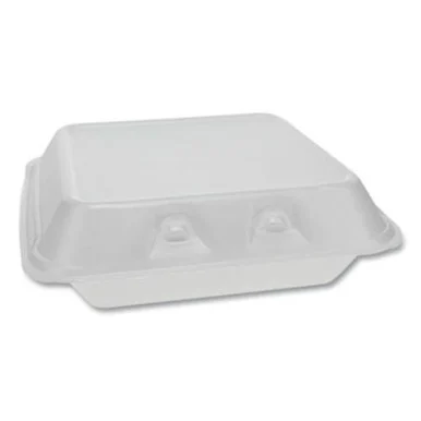 Pactive YHLW07010000 Smartlock Foam Hinged Containers, Small, 7.5 X 8 X 2.63, 1-compartment, White, 150/carton
