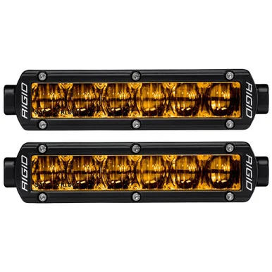 RIGID INDUSTRIES RIGID SR-Series DOT/SAE J583 6 Inch Selective Yellow LED Fog Light, Pair 906704