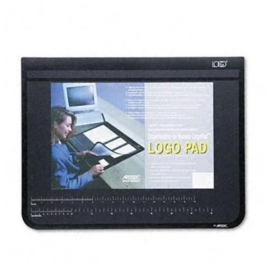 Artistic Logo Pad - 22" Width X 17" Depth - Rubber Backing - Plastic - Black (41700s)
