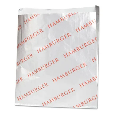 Royal Paper Products BGC300527 Foil Single-serve Bags, 6" X 6.5", Silver, Hamburger Design, 1,000/carton