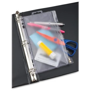 Oxford Zipper Binder Pocket - 10.50" X 8" - Rectangular - Poly - 1each - Clear, White (ESS68504)
