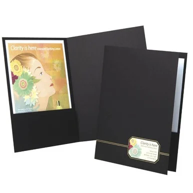 Oxford Monogram Executive Portfolio - Letter - 8.50" X 11" - 80 Sheet Capacity - 2 Pockets - Linen - Black, Gold - 4 / Pack (ESS04161)