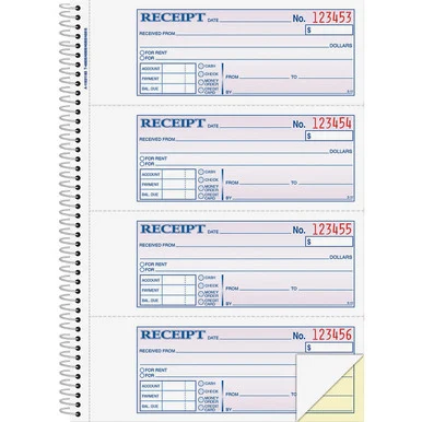 Adams Spiral 2-part Money/Rent Receipt Book (sc1182pk)