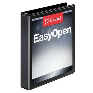 Cardinal Easyopen Clearvue Locking Slant-d Ring Binder - Letter - 8.50" X 11" - 350 Sheet Capacity - 3 X D-ring Fastener - 1.50" Binder Fastener Capacity - 2 Pockets - Vinyl - Black - 1 (CRD10311)
