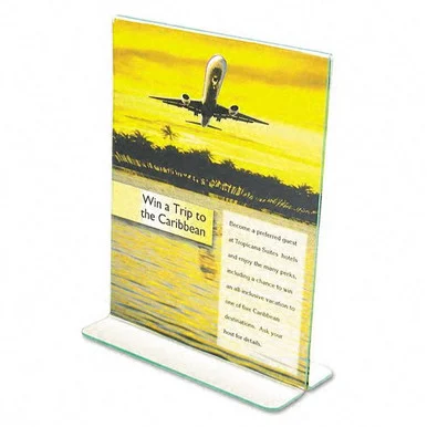 Deflect-o Superior Image Green Edger Sign Holder - 8.50" Width11" Height Holding Size - Clear (5991790)