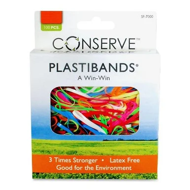 Baumgartens Plastiband - Latex-free, Archival-safe - 100 / Box - Polyurethane - Assorted (SF7000)