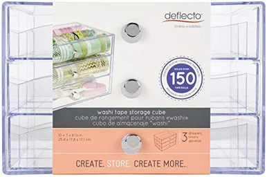 Deflecto 3-drawer Transparent Storage Cube (350901cr)