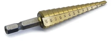 Titan 16501 Step Drill Bit, 13 Sizes, 1/8" To 1/2", Titanium Coated High Speed Steel