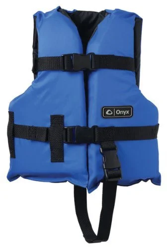 Onyx Universal General Purpose Life Vest - For SwimmingChildren - 50.00 lb Minimum Buoyancy - Nylon, Foam - Blue, Black - Absolute Outdoor 3332-0132