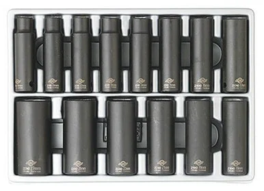 Sunex 2653 14-piece 1/2 In. Drive 6-point Deep Metric Impact Socket Set