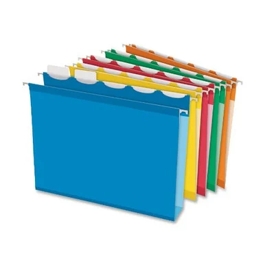Esselte Colored Box Bottom Hanging File Folder - 2" Expansion - Ring Fastener - 2" Folder Fastener Capacity - Pressboard - Assorted - 20 / Box (ESS42700)