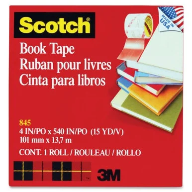 Scotch Transparent Tape - 4" Width X 45 Ft Length - 3" Core - Stretchable - 1 Roll - Clear (MMM8454)